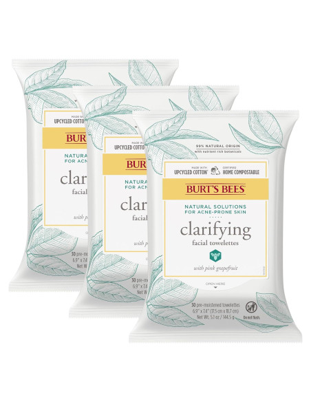 Toallitas Limpiadoras Faciales Burt's Bees 30 Unidades Pomelo Rosa