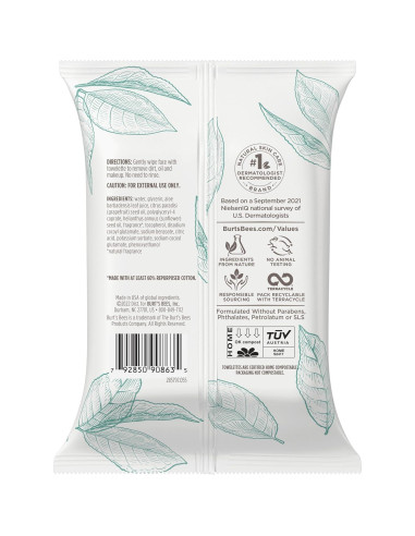 Toallitas Limpiadoras Faciales Burt's Bees 30 Unidades Pomelo Rosa