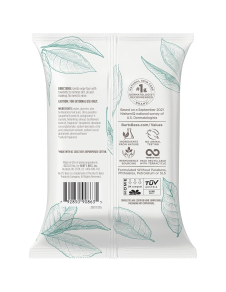 Toallitas Limpiadoras Faciales Burt's Bees 30 Unidades Pomelo Rosa