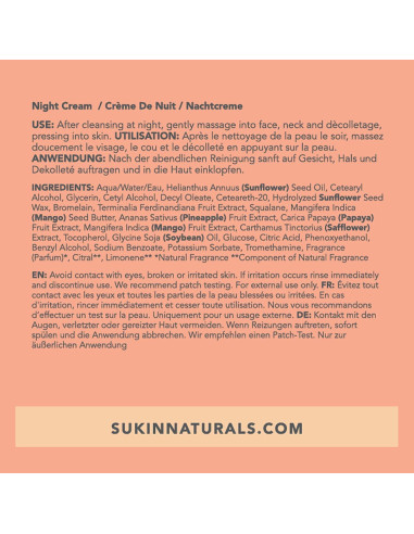 Hidratante Nocturno Sukin con Ciruela Kakadu y Vitamina E 48g