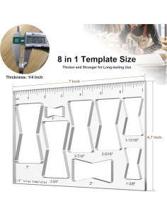 Plantilla Router 8 en 1 Hecfu para Carpintería y Decoración 2