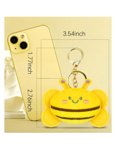 12 Llavero Abeja de Peluche YJUBAOA Amarillo 9x7 CM 2