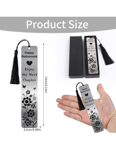 Marcador de Metal MENIFEND para Retiro con Borla - 14.9x4.9 cm 2