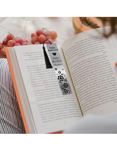 Marcador de Metal MENIFEND para Retiro con Borla - 14.9x4.9 cm