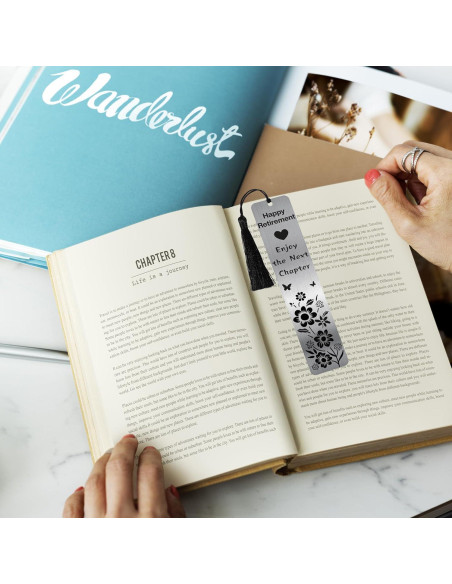 Marcador de Metal MENIFEND para Retiro con Borla - 14.9x4.9 cm