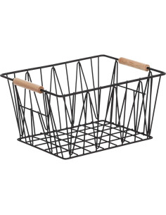 Cestas de Almacenamiento de Alambre Amazon Basics, Juego de 3, Negro 2