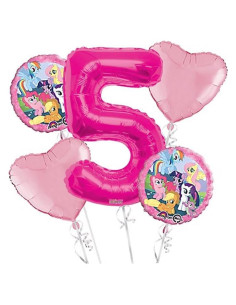 Globos My Little Pony 5 pcs para Cumpleaños 5to Aniversario