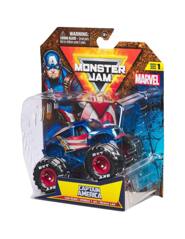 Camión Monstruo Marvel Monster Jam 2024 1:64 Capitán América