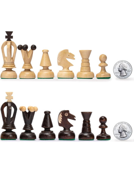 Juego de Ajedrez de Madera Husaria Mediano 35.6cm Hecho a Mano