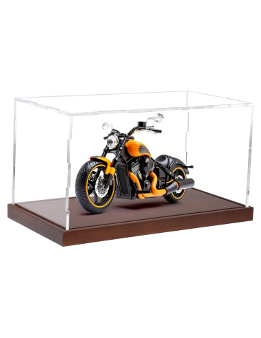 Caja de Exhibición Acrílica BZVlemon 30x15x15 cm con Base de Madera