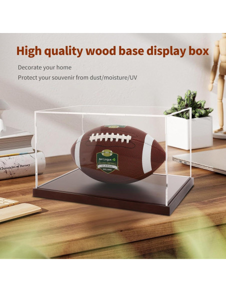 Caja de Exhibición Acrílica BZVlemon 30x15x15 cm con Base de Madera