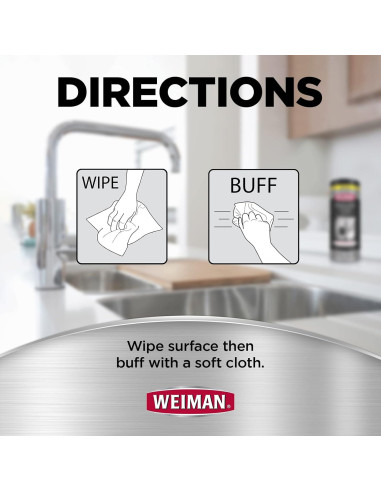 Toallitas de Acero Inoxidable Weiman, 30 Unidades, Limpieza Eficaz