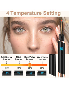 Rizador de Pestañas Calentado Dust2Oasis Negro 2025 - 4 Temperaturas 2