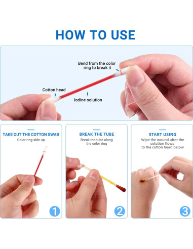 Bastones de Algodón Desechables Milisten 100 Unidades Iodóforo