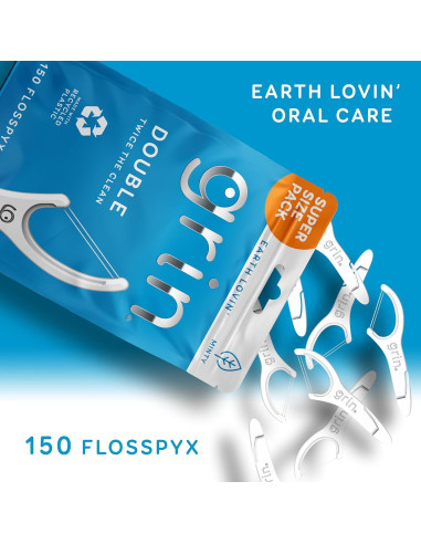 Hilo Dental Grin 150 Piezas Sabor Menta Plástico Reciclado