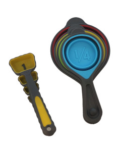 Juego de Tazas y Cucharas Medidoras de Silicona Plegables 8 Pzas 2