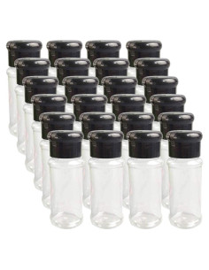 Juego de 24 Botellas de Plástico para Especias 90 ml