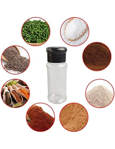 Juego de 24 Botellas de Plástico para Especias 90 ml