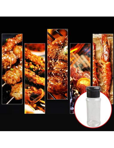 Juego de 24 Botellas de Plástico para Especias 90 ml