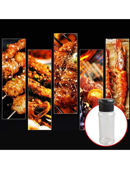 Juego de 24 Botellas de Plástico para Especias 90 ml