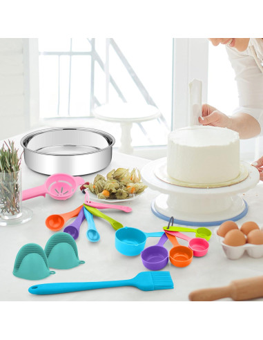 Molde para Pastel 15 cm TeamFar Acero Inoxidable 4 Piezas