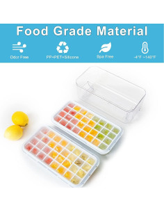 Bandeja de Hielo ZZWILLB 2 Capas con Tapa y Contenedor Azul 2