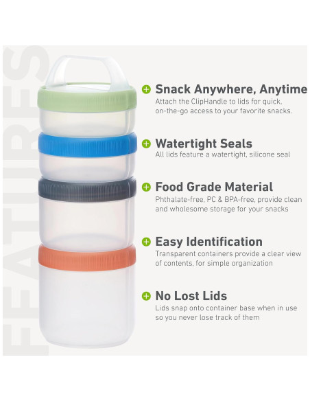 Contenedor Apilable Humangear Stax 4 Piezas Apto Alimentos