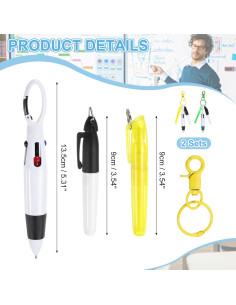 Mini Marcador Resaltador PATIKIL 2 Pcs Amarillo Verde Clip 2