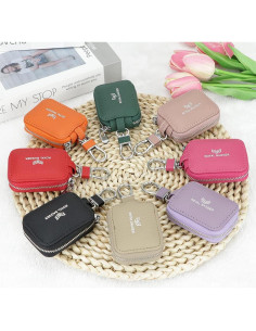 Mini Bolsa de Auriculares de Cuero Genuino Royal Bagger 2901 Gris 2