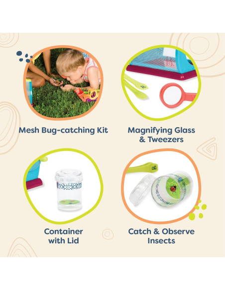 Kit de Captura de Insectos B. toys con Lupa y Pinzas - 4 Piezas