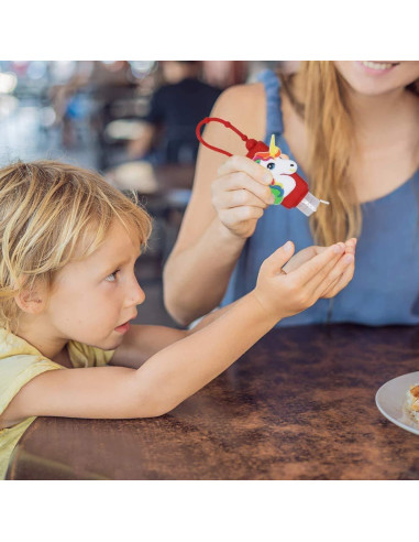 5 Botellas Vacías de Gel Antibacterial 30ml VHOPMORE Unicornio