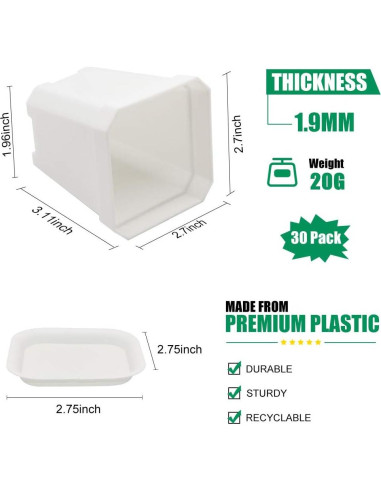 30 Macetas Cuadradas de Vivero Foxany 7.6 cm Coloridas