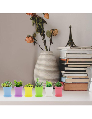 30 Macetas Cuadradas de Vivero Foxany 7.6 cm Coloridas