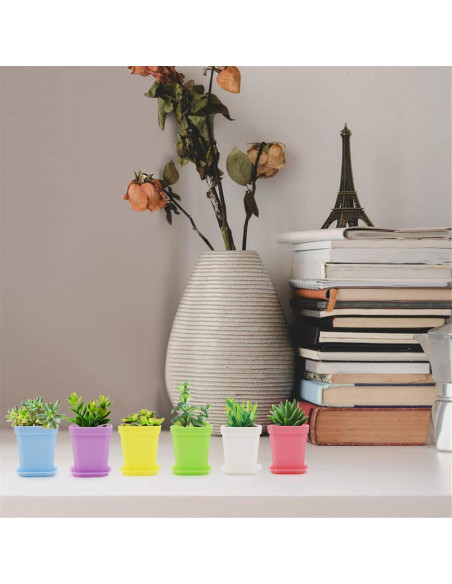 30 Macetas Cuadradas de Vivero Foxany 7.6 cm Coloridas