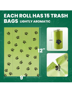 Bolsas de Excremento para Perros HFVTOSVCHE 360 Unidades Aroma Vainilla 2