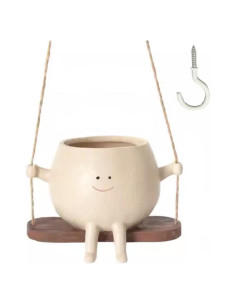Maceta Colgante con Cara de Columpio YGGlDUOl - 14.1x11.1 cm