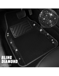 Juego de Alfombrillas y Cubierta de Volante CAR PASS Negro 2