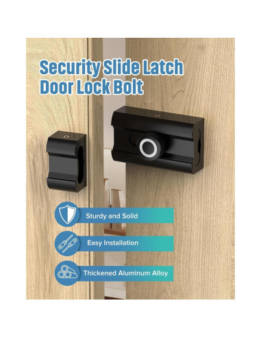 Cerradura de Pestillo Deslizante MeBantoo 7.62 cm Negra