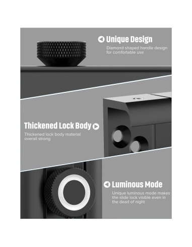 Cerradura de Pestillo Deslizante MeBantoo 7.62 cm Negra