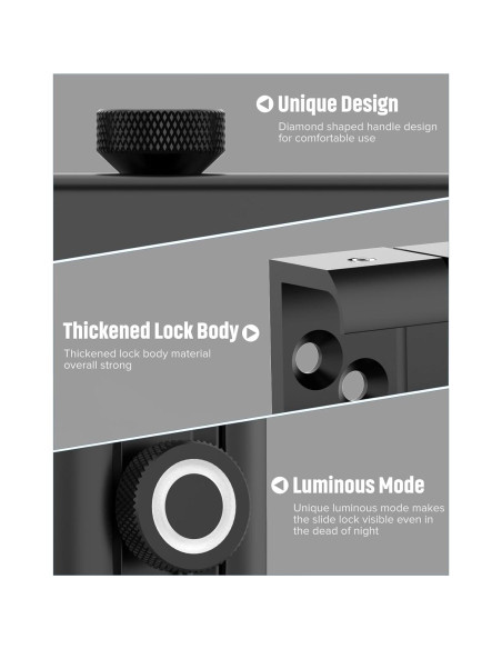 Cerradura de Pestillo Deslizante MeBantoo 7.62 cm Negra Cerradura de Pestillo Deslizante MeBantoo 7.62 cm Negra