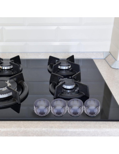 5 Cubiertas de Perillas de Estufa Seguridad Infantil PP Negro