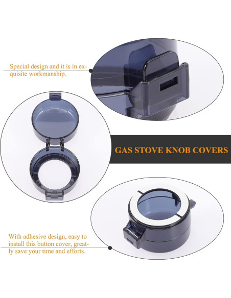 5 Cubiertas de Perillas de Estufa Seguridad Infantil PP Negro 5 Cubiertas de Perillas de Estufa Seguridad Infantil PP Negro