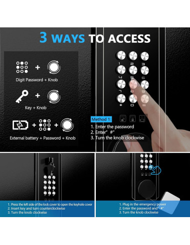 Caja Fuerte Electrónica Dononr 45cm para Pistolas y Valiosos