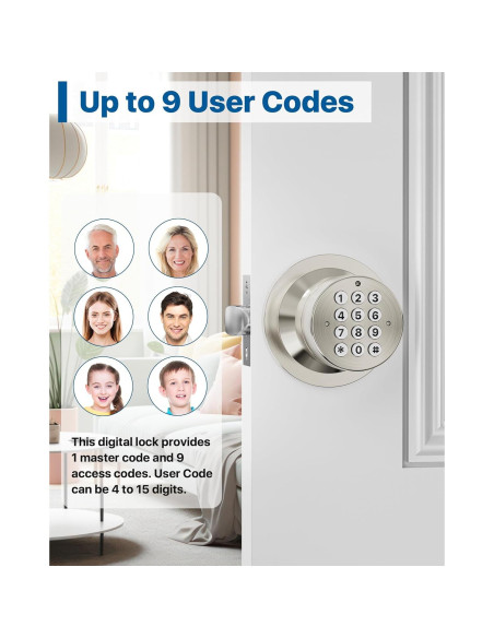 Cerradura de Puerta Inteligente HIDALIFE HL-99 Niquel Satinado Cerradura de Puerta Inteligente HIDALIFE HL-99 Niquel Satinado