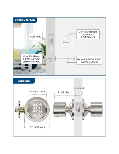 Cerradura de Puerta Inteligente HIDALIFE HL-99 Niquel Satinado