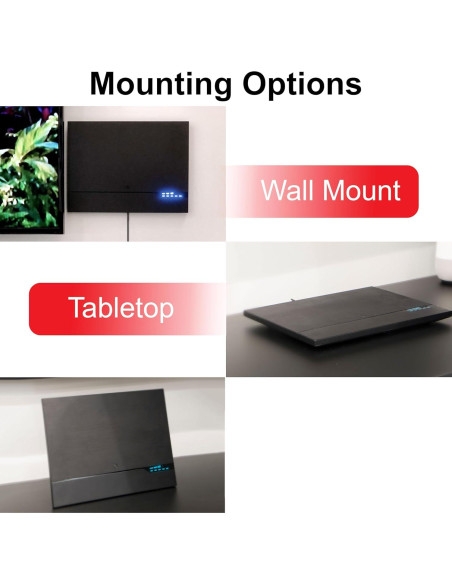 Antena de TV HD Amplificada GE 40529 con Medidor de Señal LED