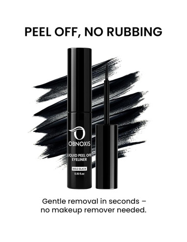 Eyeliner Líquido Peel-Off Obnoxis Negro a Prueba de Manchas