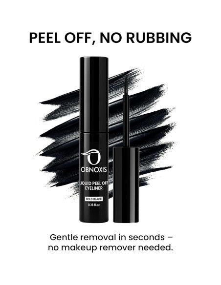 Eyeliner Líquido Peel-Off Obnoxis Negro a Prueba de Manchas