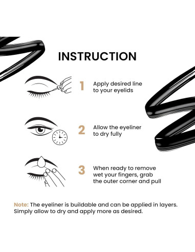 Eyeliner Líquido Peel-Off Obnoxis Negro a Prueba de Manchas