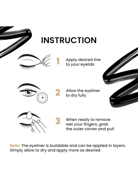 Eyeliner Líquido Peel-Off Obnoxis Negro a Prueba de Manchas
